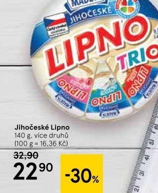 Tavený sýr Jihočeské Lipno Madeta