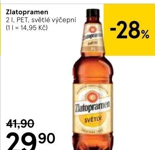 Pivo světlé výčepní Zlatopramen