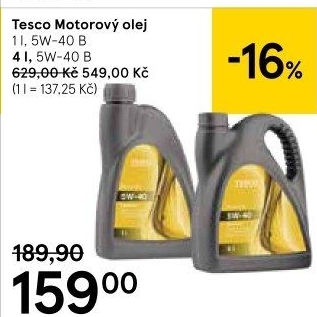 Motorový olej 5W - 40 Tesco