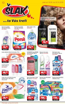 akční leták Šlak drogerie 18.9.2018-2.10.2018