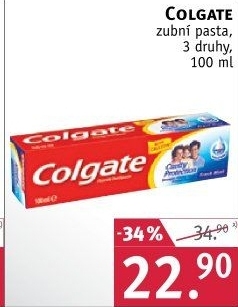 Pasty na zuby Colgate