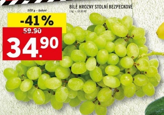 Hrozny bílé bezsemenné