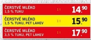 Mléko čerstvé - 1,5 polotučné