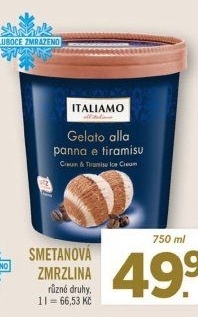 Zmrzlina smetanová v kelímku Italiamo