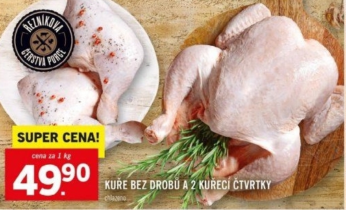 Kuře + 2 kuřecí čtvrtky Řezníkova čerstvá porce