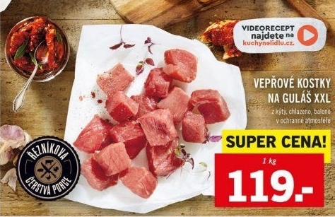 Vepřové kostky na guláš Řezníkova čerstvá porce