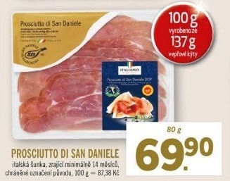 Šunka z vepřové kýty Prosciutto di San Daniele Italiamo