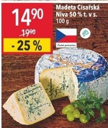 Sýr Niva císařská 50% Madeta