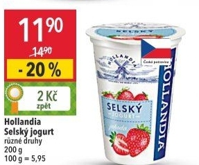 Ochucený jogurt selský Hollandia