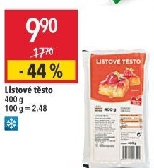 Těsto listové mražené Korrekt