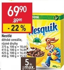 Cereálie Nesquik Nestlé