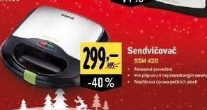 Sendvičovač SSM 420 Sencor - Albert akcniletaky.com