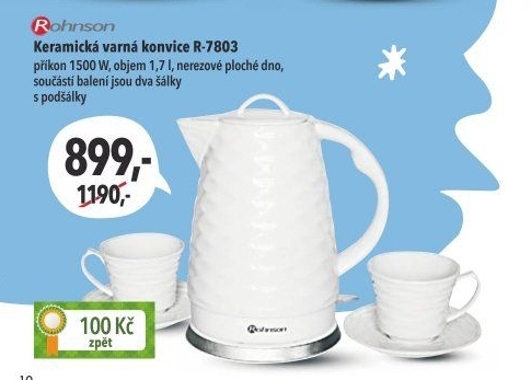 Keramická rychlovarná konvice R-7803 Rohnson