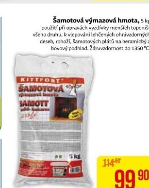 Šamotová výmazová hmota Kittfort