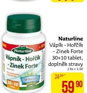 Doplněk stravy Vápník-hořčík-zinek forte Naturline