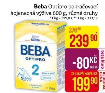 Mléčná výživa Beba Optipro Nestlé