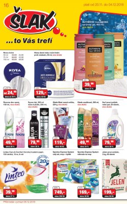 akční leták Šlak drogerie 20.11.2018-4.12.2018