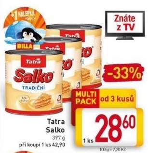 Mléko kondenzované Salko Tatra