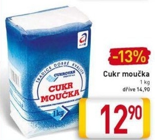 Cukr moučka Cukrovar Vrbátky