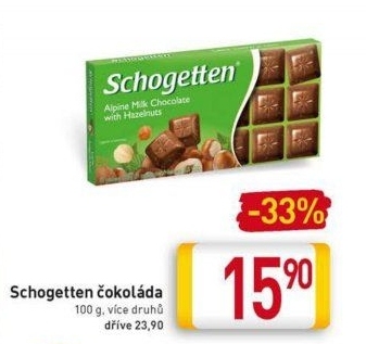 Čokoláda Schogetten Trumpf