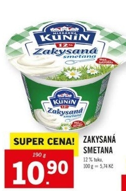 Zakysaná smetana Kunín 12%