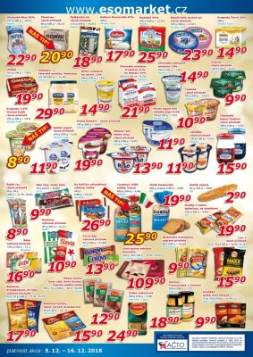 akční leták ESO MARKET 5.12.2018-16.12.2018