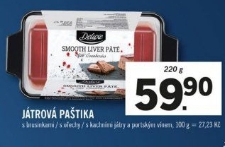 Paštika játrová s brusinkami Deluxe