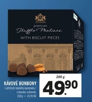 Bonboniéra Pralinky belgické Truffles J.D.Gross