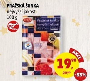 Šunka pražská nejvyšší jakosti LE&amp