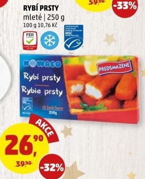 Rybí prsty předsmažené mražené Nowaco