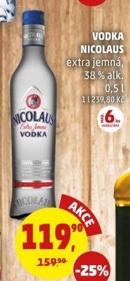 Vodka extra jemná St. Nicolaus