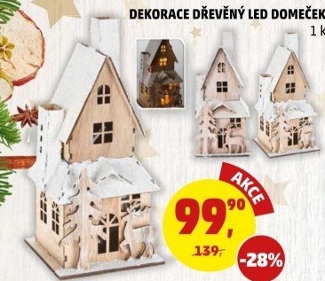 Vánoční dřevěné LED dekorace