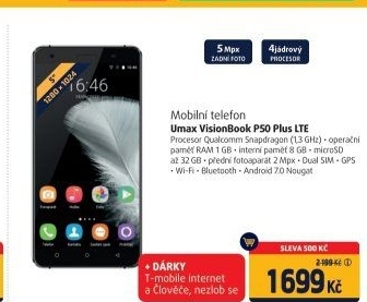Mobilní telefon Umax VisionBook P50 Plus