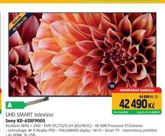 UHD Smart televize Sony KD-65XF9005