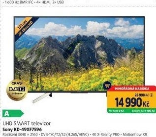 Smart televize Sony Bravia KD-49XF7596
