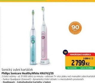 Elektrický zubní kartáče Philips Sonicare HealthyWhite HX6762/35