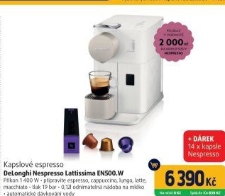 Kapslový kávovar DéLonghi Lattissima One Nespresso