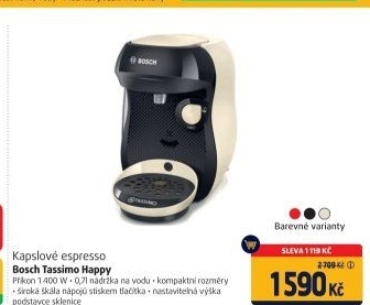 Kávovar Espresso Bosch Tassimo Happyy TAS100x