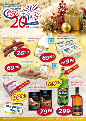 akční leták ESO MARKET 19.12.2018-31.12.2018