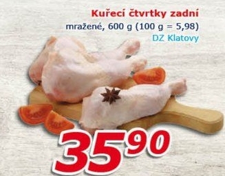 Kuřecí zadní čtvrtky mražené DZ Klatovy