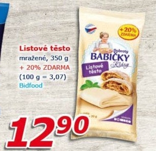 Těsto listové mražené Dobroty babičky Kláry