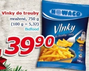 Hranolky vlnky mražené Nowaco