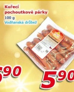 Párky kuřecí pochoutkové Vodňanské kuře