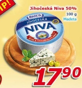 Sýr Niva Jihočeská 50% Madeta