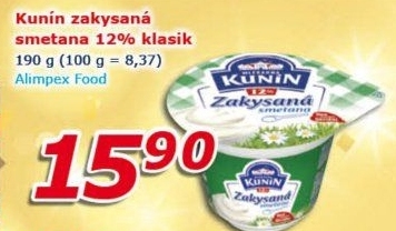 Zakysaná smetana Klasik Kunín 12%