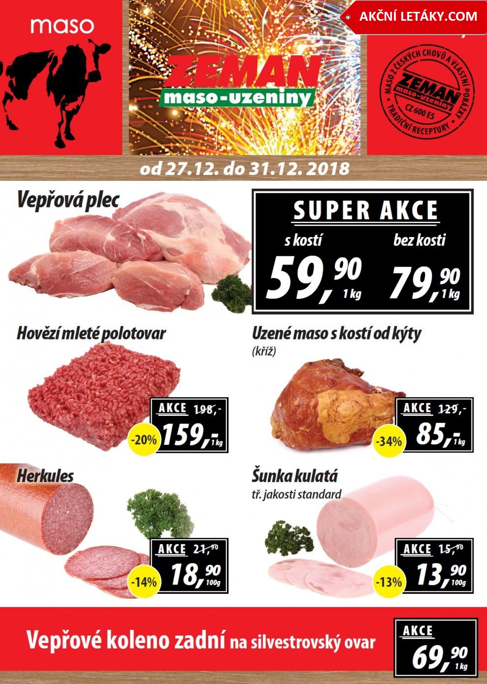 Objevte akční slevy v Zeman masouzeniny od 27.12.