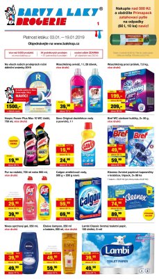 akční leták Barvy a laky drogerie 3.1.2019-19.1.2019