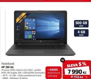 Notebook HP 250 G6