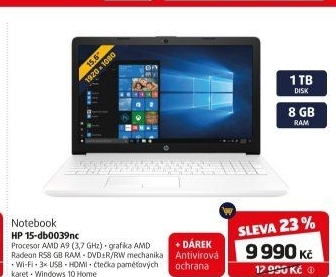 Notebook HP 15-db0039nc