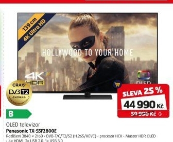 4K OLED televize Panasonic TX-55FZ800E